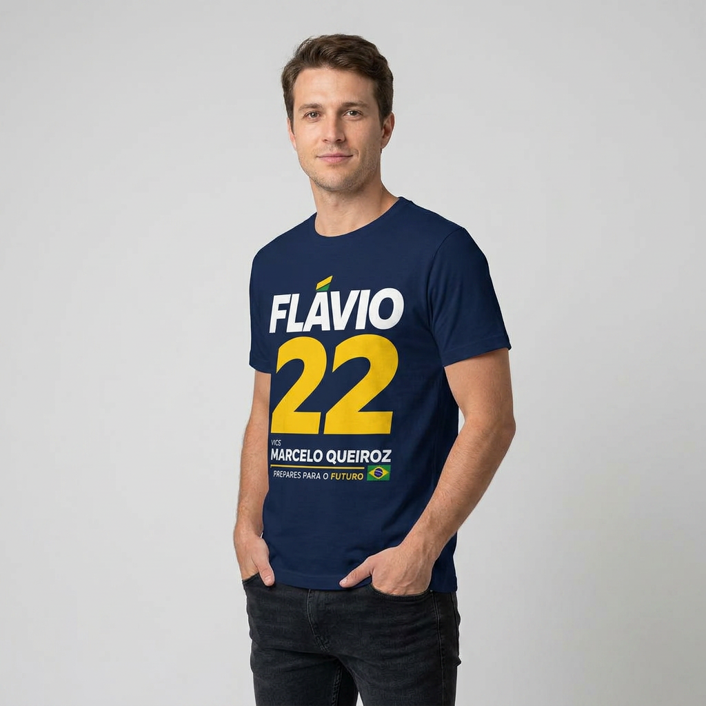 Camiseta Flávio 22 Marinho Azul marinho - foto 2
