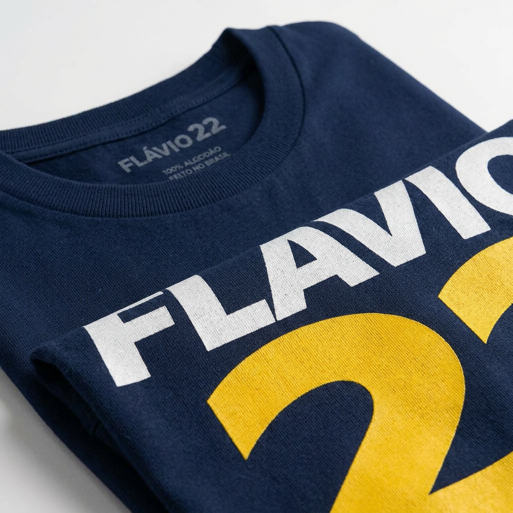 Camiseta Flávio 22 Marinho Azul marinho - foto 3