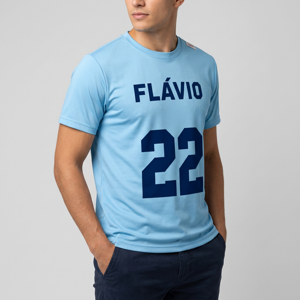 Camiseta Flávio 22 Azul Claro Azul claro - foto 2