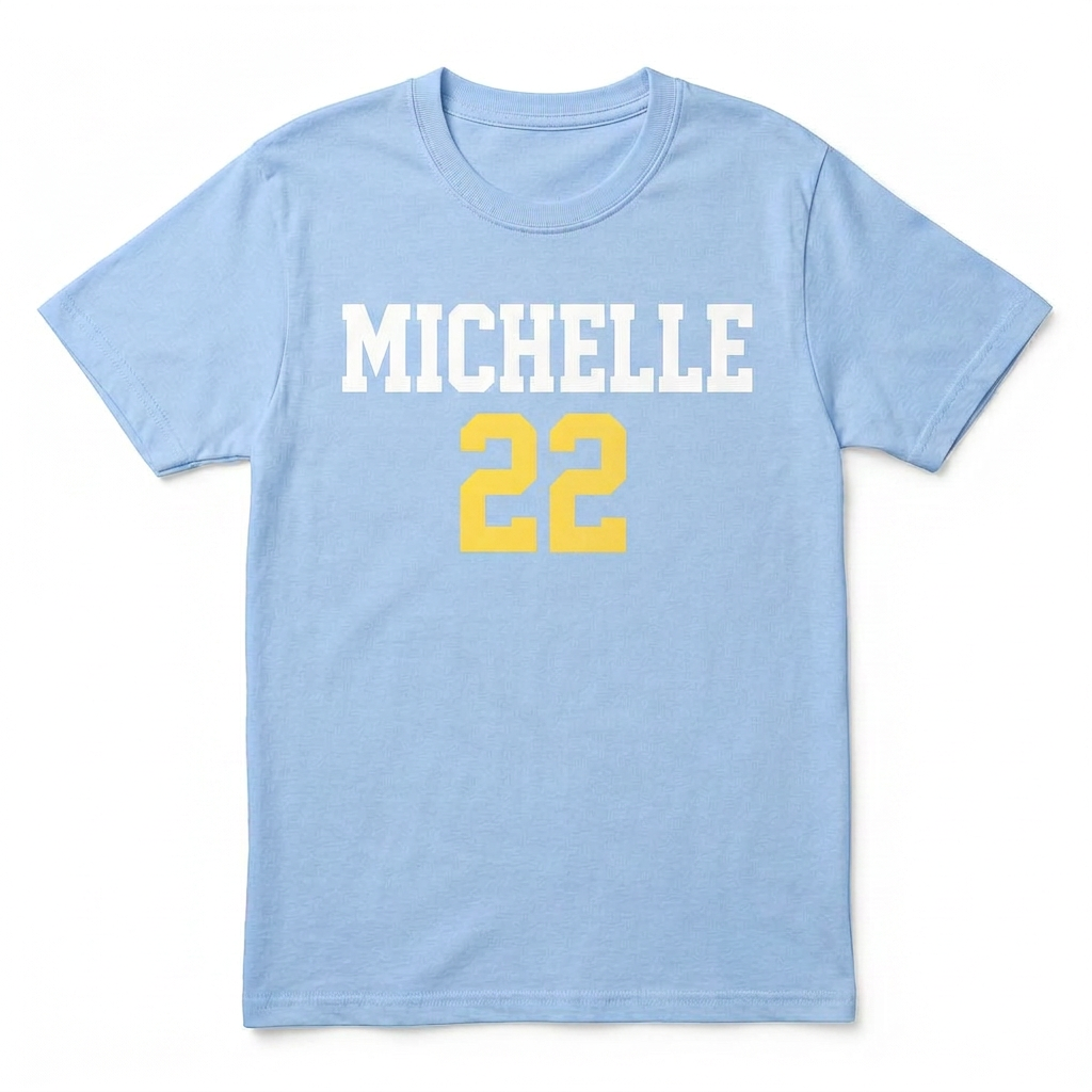 Camiseta Michelle 22 Azul claro - foto 2